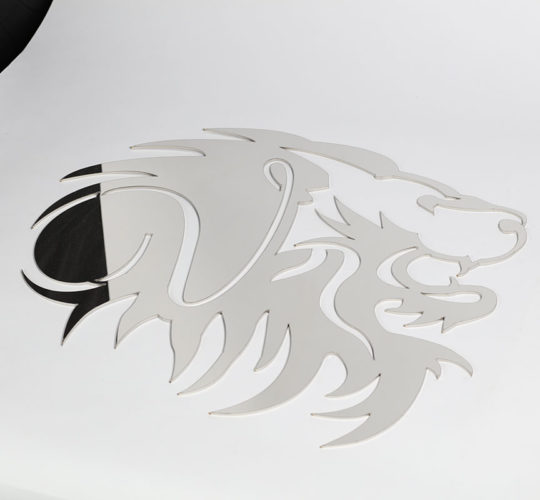 lion head cut out of alloy