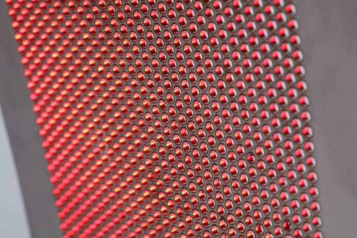 processed baffle with red lighting